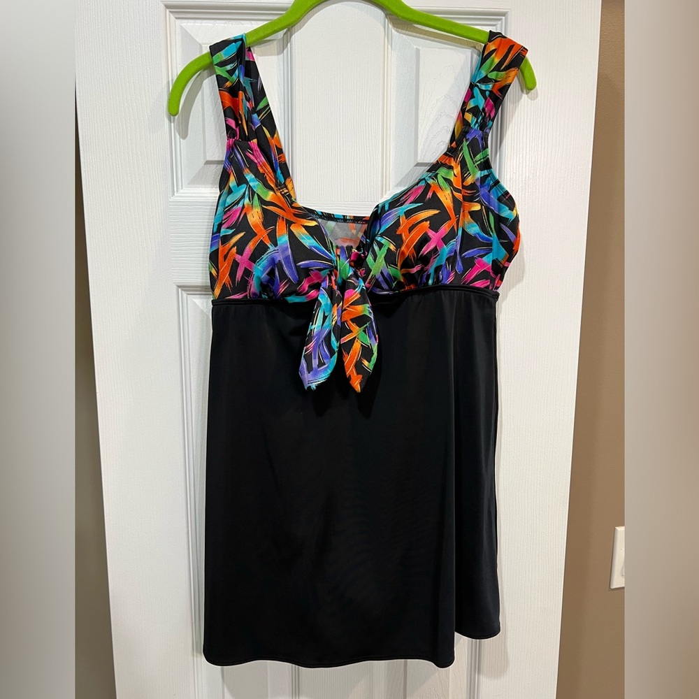 Longitude tie front swim dress